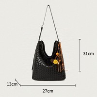 Tas Tote Anyaman Tangan Terbaru Grosir Pabrik, Tas Selempang Minimalis Fashion Kapasitas Besar untuk Bepergian, OEM Custom
