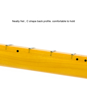 คอกีตาร์ทรง C ขนาด 25.5 นิ้ว ทำจากไม้เมเปิลแคนาดา 22 เฟรต สีเหลืองซาติน จากโรงงานจีน ลดราคาพิเศษ - Product Image 4