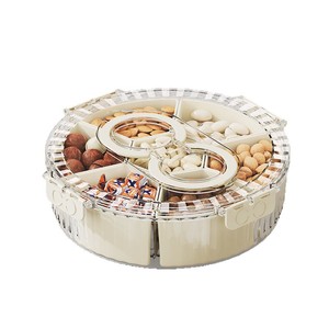 2026 New Arrival High-end Exquisite Plastic Fruit <b>Storage</b> <b>Box</b> Rotating Compartments Living Room Dried Fruit Snacks <b>Storage</b> <b>Box</b> - Product Image 1