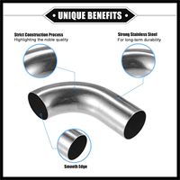 2 Piezas de Tubo Curvo de 90 Grados para Intercooler, Tubo de Admisión de Aire Universal para Automóviles y Camiones, Duradero, de Acero Inoxidable 304/316