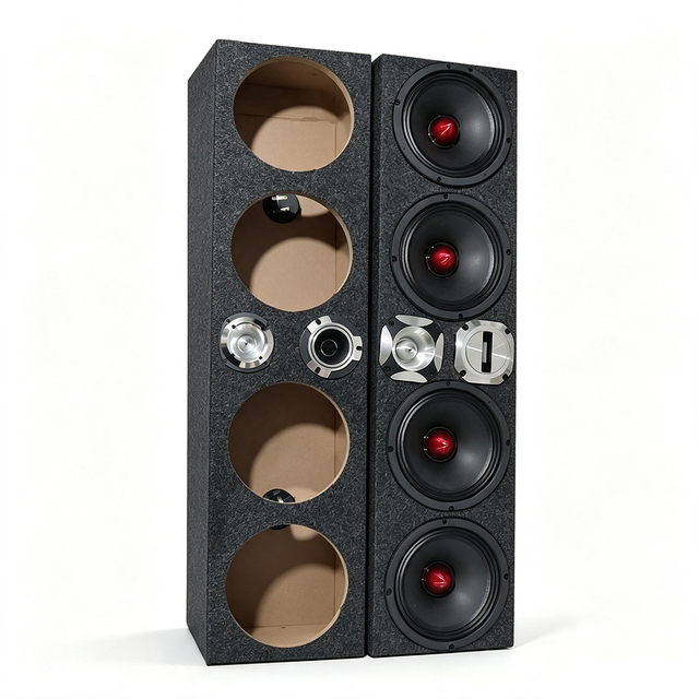 Professional Portable Powered Active Speaker 6.5 Inch Dual Car Audio 8 Inch Tweeter Box Indoor Outdoor Commercial Sound System