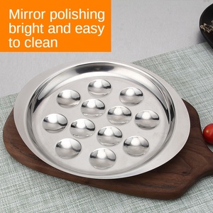 Plat à œufs à la vapeur rectangulaire à tête ronde 6/<span class=keywords><strong>12</strong></span> en acier inoxydable personnalisable, plateaux d'apéritif polis pour hôtel - Product Image 5