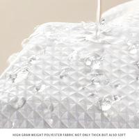 QJMAX Rideau de Douche en Tissu Gaufré Polyester Robuste, Anti-Moisissure, Imperméable, Séchage Rapide, Design Classique, 12 Crochets, Lavable en Machine