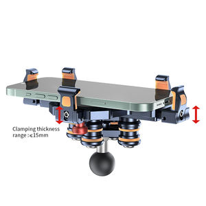 Rotation à 360 degrés support de téléphone portable absorbant les chocs support de téléphone portable de montage de guidon en aluminium pour moto - Product Image 5