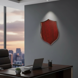 ถ้วยรางวัลและเหรียญรางวัล CREST ขนาด 190x260x15 มม. ทำจากไม้มะฮอกกานี ทองเหลือง อะลูมิเนียม และเหล็ก สำหรับเป็นของขวัญต้อนรับ - Product Image 3