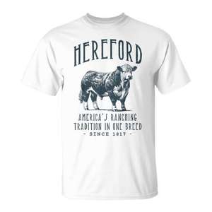 T-shirt vintage Hereford Cattle, tradition du bétaillement depuis 1817 - Product Image 1
