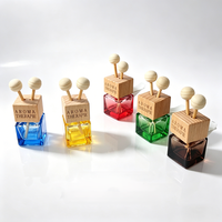 Offre Spéciale – Flacons Diffuseurs de Parfum Vides en Verre Carré de 8 ml pour Voiture, à Suspendre à l'Aération, avec Bouchon en Bois, Rechargeables