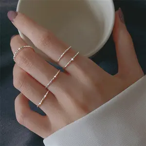 新设计925款Bling简单戒指女性珠宝手指订婚戒指