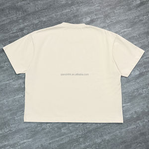 เสื้อยืดผู้ชายแบบสั้นสไตล์วินเทจเสื้อคอตตอนคอกลมมีรูไซส์ใหญ่ - Product Image 2