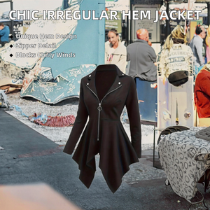 Next Garments Veste en jean longue décontractée pour femme, style motard, coupe-vent, avec logo frontal, col en V, rembourrée en coton, collection Printemps, pour le marché international - Product Image 2