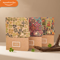 Cuaderno de Corcho Impreso con Diseño Personalizado, Páginas Interiores Reemplazables, Cierre de Broche, Bolsillo, para Regalos Corporativos o Recuerdos de Boda