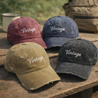 Gorras de Béisbol Estilo Dad Hat, Desgastadas, de Algodón Lavado, con Visera Curva, Logotipo Bordado Personalizado