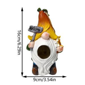 Wittebaardige oude man vogelhuisje ornament hars ambachtswerk tuin dwerg vogelhuisje buiten tuindecoratie item - Product Image 5