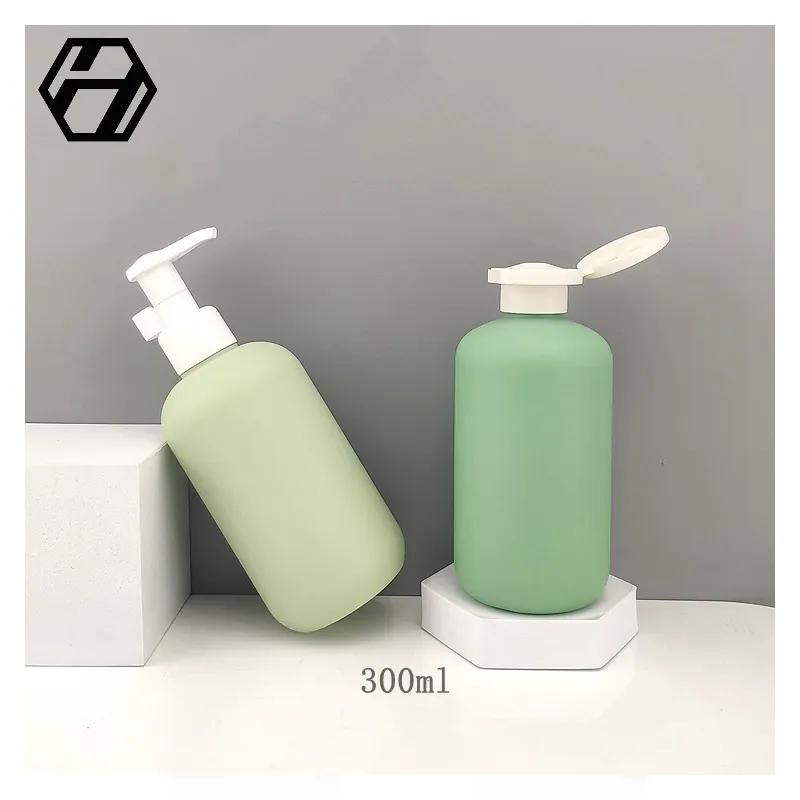 HONGHE Oem PE Hand Wash Skincare Lotion Container Packaging 200ml White Pump Cream Plastic Bottles For Shampoo And Conditioner