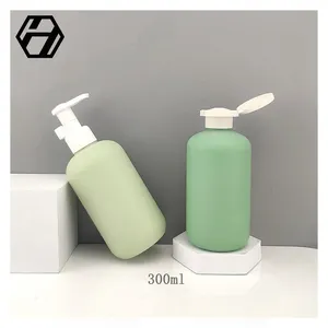 HONGHE Oem PE Botol Plastik Krim Pompa Putih Kemasan Wadah Losion Perawatan Kulit Cuci Tangan 200Ml untuk Sampo dan Kondisioner