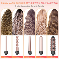Pengeriting Rambut Multi Styling 5 in 1 dengan Kepala yang Dapat Diganti, Pemanas PTC untuk Rumah, Salon, Pesta, dan Peragaan Busana