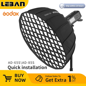 Boîte à lumière parabolique profonde argentée Ad-s65s Ad-s65w 65cm Ad-s85s Ad-s85w 85cm + grille nid d'abeille pour <span class=keywords><strong>Ad400pro</strong></span> - Product Image 2