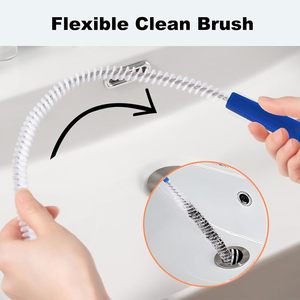 Spazzola Flessibile Personalizzata 45cm per Scarichi, Rimuovi Ostruzioni, Setole in PP, Filo Zincato, Manico in Plastica, Strumento per Sbloccare Fognature e Capelli nel Lavandino - Product Image 4