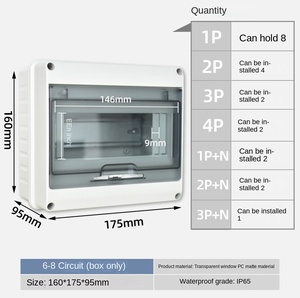 Boîtier de distribution d'énergie en plastique étanche à 8 voies avec boîtier de commutation d'air d'installation IP67 pour équipement électrique - Product Image 5