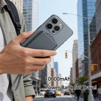 Cargador Portátil Magnético de 10000mAh con Carga Rápida PD de 20W, Cable Tipo-C Integrado y Carga Inalámbrica Delgada de 15W