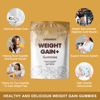 Lifeworth Private Label Le gain de poids rapide améliore l'appétit Supplément Gommes pour les femmes Augmenter le dosage de la poudre de poids pour les adultes
