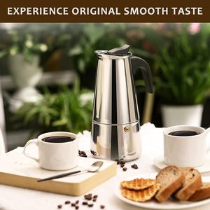Cafetera <span class=keywords><strong>Moka</strong></span> de Acero Inoxidable, Cafetera Italiana para Estufa, Cafetera Espresso Portátil para el Hogar y Cafeterías - Product Image 5