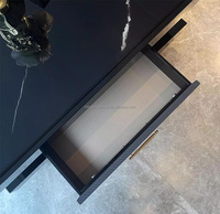 Table basse carrée de Style italien de luxe Table centrale de soutien en acier inoxydable artisanale en marbre haut de gamme Table à thé de salon familial