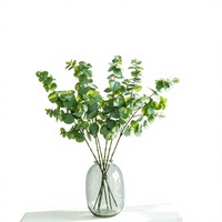 Europese best verkochte kunstmatige eucalyptus takken van stof met ronde bladeren, kunstgroen voor thuis, bruiloft, vaasdecoratie