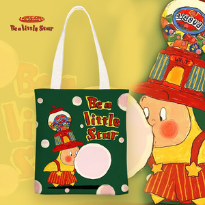 Sac à bandoulière en toile imprimé de dessins animés, petit sac à provisions réutilisable, grande capacité, sac à main, sac fourre-tout pour étudiants, vente en gros - Product Image 4