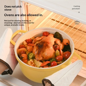 Olla para guisos sin asa de aleación de aluminio esmaltado, cacerola para mariscos, compatible con inducción, para <span class=keywords><strong>estufas</strong></span> universales - Product Image 4