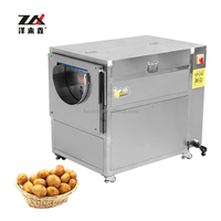 Machine à éplucher et nettoyer les pommes de terre, les carottes, le gingembre et le manioc entièrement automatique et motorisée en acier inoxydable pour restaurants