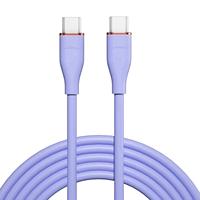 Kabel USB C ke USB C, Pengisian Cepat 60W Tipe C Kabel Silikon Kompatibel dengan iPhone 17 16 15 Pro Plus Pro Max Air, Galaxy S25