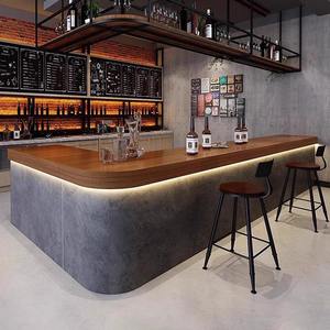 Comptoir de réception de style industriel vintage brun pour bar, boulangerie, peinture, restauration, salon de thé au lait, caissier - Product Image 2