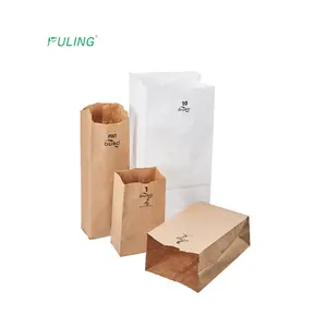 Sacs d'épicerie en papier personnalisés marron uni, sacs d'épicerie, à emporter, écologiques, pièces