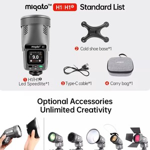 Flash pour appareil photo JINBEI H1 LED, lumière portable d'extérieur, éclairage photographique, HSS TTL Speedlite pour Canon <span class=keywords><strong>Nikon</strong></span> Fuji Sony - Product Image 3