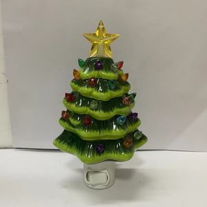 Ecofriendly Custom Christmas Easter Bunny LED Tree Night Light Porcelain Ceramic <strong>Hare</strong> Rabbit Wall Plug 360 Degree Swivel <strong>Lamp</strong> - Product Image 3