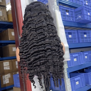 En gros Demi-perruque pour femmes noires, en cheveux vierges, avec coupe en V et en <span class=keywords><strong>U</strong></span>, sans dentelle, style Afro Jerry Curly, sans colle, à clips - Product Image 5