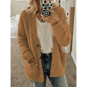 Casual Casaco de camisola das mulheres com dois bolsos Multi-Color Patchwork <span class=keywords><strong>Jacket</strong></span> Inverno Boutique Moda Roupas para senhoras - Product Image 2