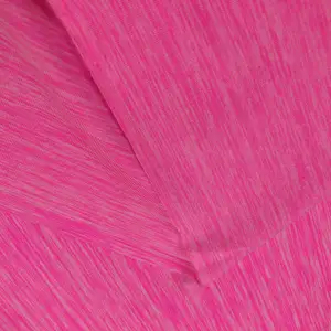 Weft-knit spandex-polyester blended pink stretch cationic fabric for fitness shirts