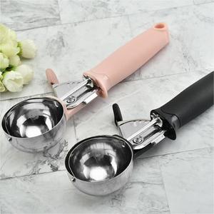 Cuillère à <span class=keywords><strong>glace</strong></span> en acier inoxydable avec déclencheur, cuillère à boules de fruits, gadget de cuisine domestique - Product Image 5