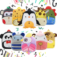 Mignon Animal Cartoon Double Épaule Fermeture Éclair Unisexe Enfants En Peluche Sac À Dos KAKOO ZOO Modèle 10 Pouces 2-4 Ans