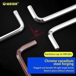 طقم مفاتيح ألن سداسية من النوع L مكون من 9 قطع، درجة صناعية، من الفولاذ الكروم فاناديوم، مقاس متري، تصنيع حسب الطلب - Product Image 3