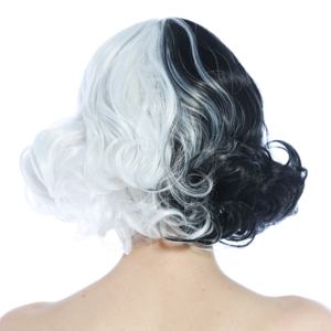 <span class=keywords><strong>Cruella</strong></span> De Vil Película Pelucas sintéticas en blanco y negro <span class=keywords><strong>Cruella</strong></span> Cos Play Pelucas - Product Image 5