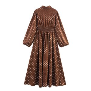 Taop & Za Retro khí chất <span class=keywords><strong>2025</strong></span> thời trang của phụ nữ mới ve áo đèn lồng tay áo đàn hồi eo Polka Dot in Midi ăn 9612 - Product Image 2