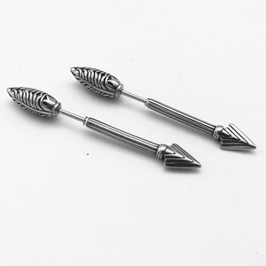 Pendientes de acero de titanio con forma de flecha de yunnique, diseño geométrico, joyería de moda unisex GZYE-1477 - Product Image 1