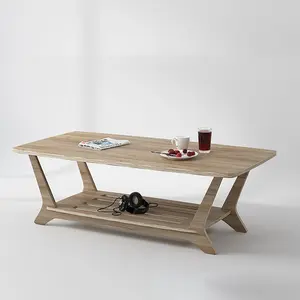Rak Tv dengan Meja Kopi Bnlack Desain Coffe Table Meja Kopi Ruang Tamu Modern Furniture Kayu Minimalis Kayu Lapis 20Pcs