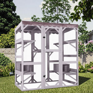 SDCH011-B Outdoor-Katzen gehäuse Heißer Verkauf Großes hölzernes Katzen haus für mehrere Katzen Kleintiere Haustier haus mit Tier muster - Product Image 6