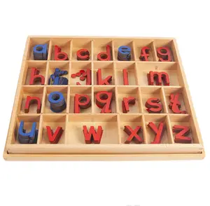 HOYE 공예 몬테소리 교육 에이즈 활동 편지 상자 조기 교육 작은 이동식 알파벳 상자