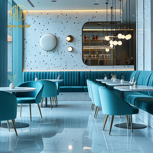 Tavolo Rotondo in Marmo per Caffetteria, Set di Tavoli e Sedie per Ristorante, Divano e Panca per Angolo Bar - Product Image 5