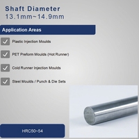 Pasador Expulsor Recto de Alta Dureza HRC50-54 (13.1-14.9mm) Estándar JIS 70 #   Pieza de Moldeo de Acero al Carbono para Molde de Inyección de Plástico